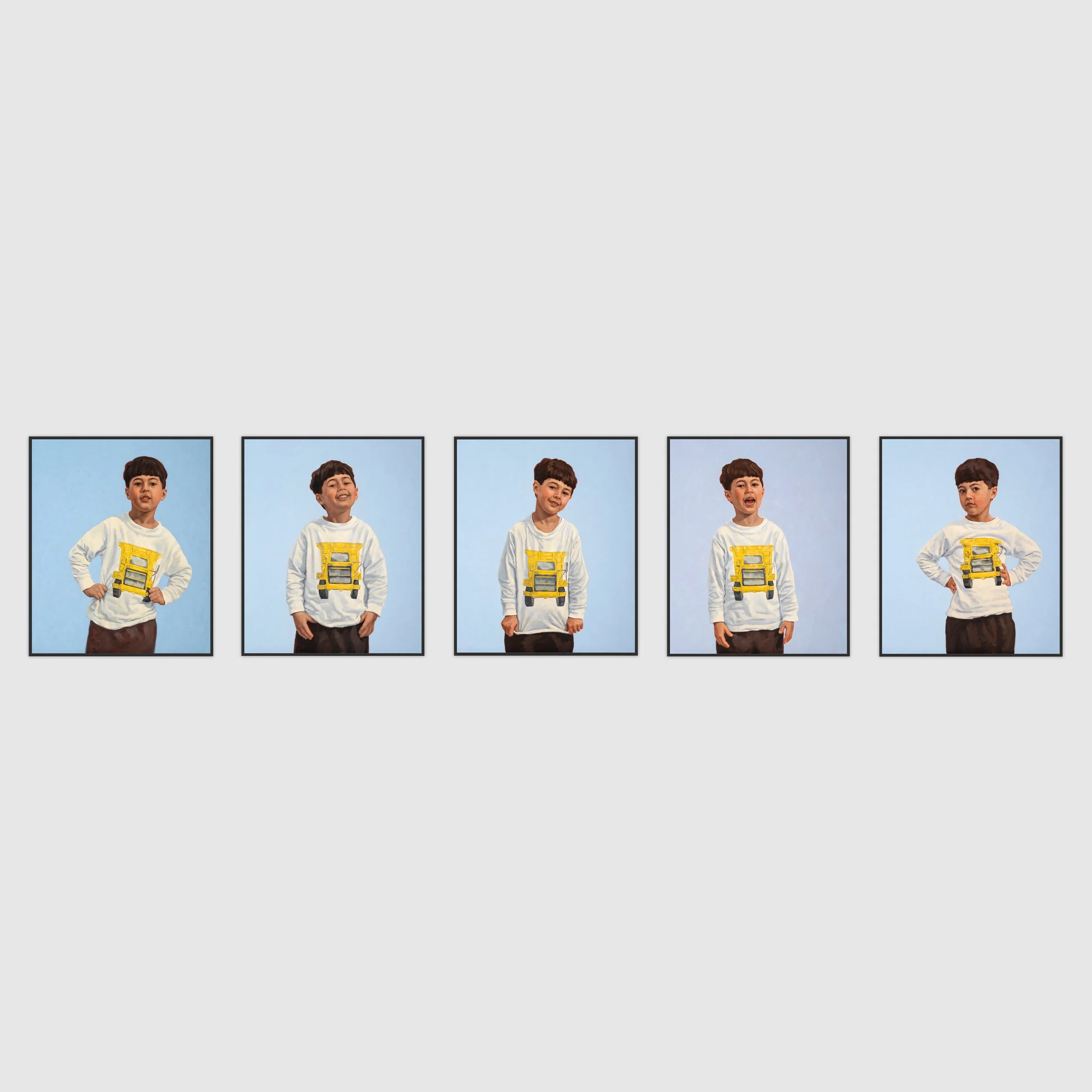 Noah 4 1/2, 2003, oil on linen, 30 x 25 inches each panel, approx. 152 inches overall.