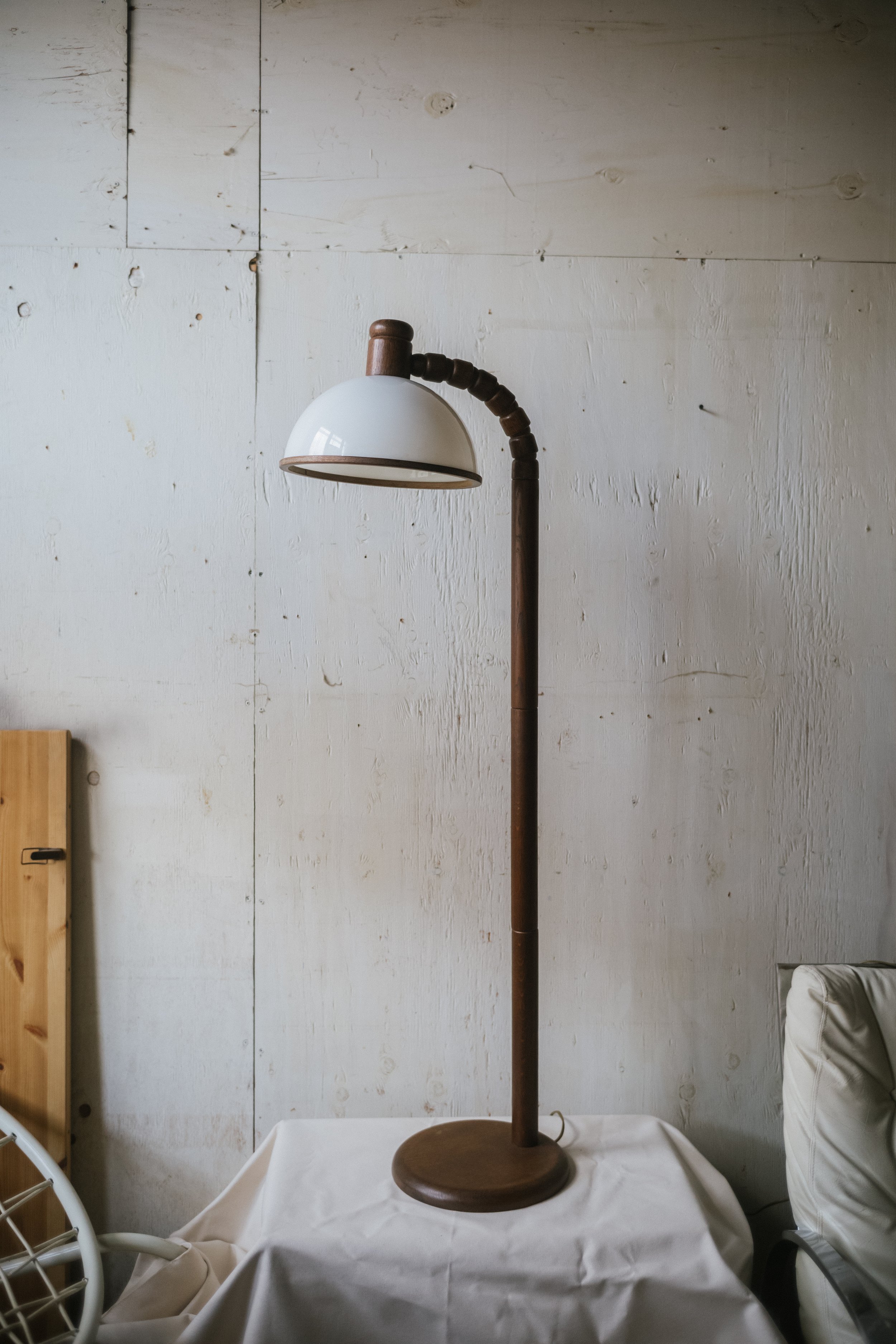 1960's Oak Danish Steinhauer floor lamp