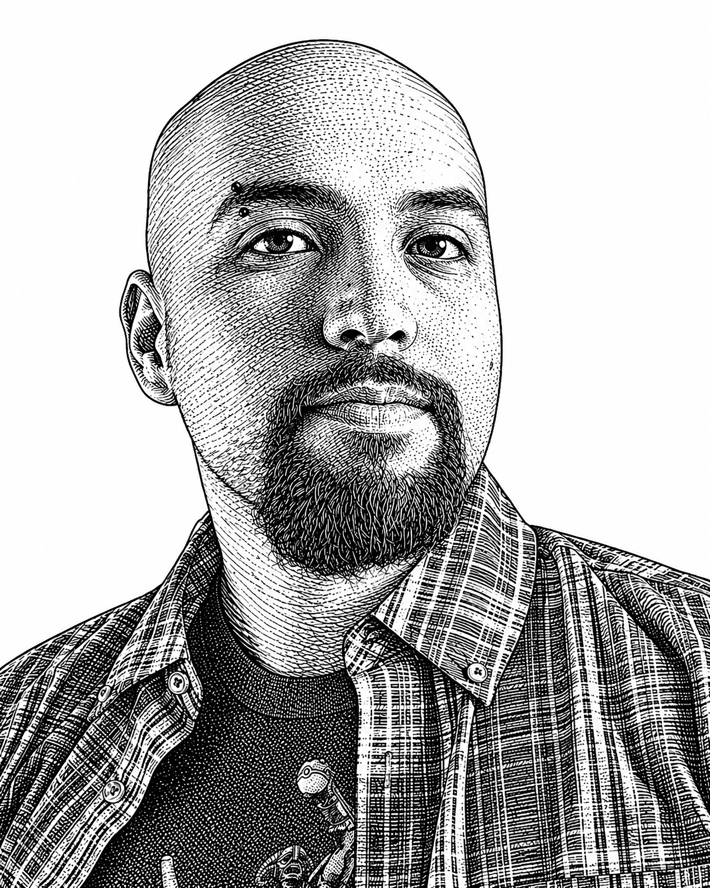 Portrait of Mauricio Alvarez, owner of Maxel Ace, a production studio specializing in custom fabrication, printing, photography, and creative work