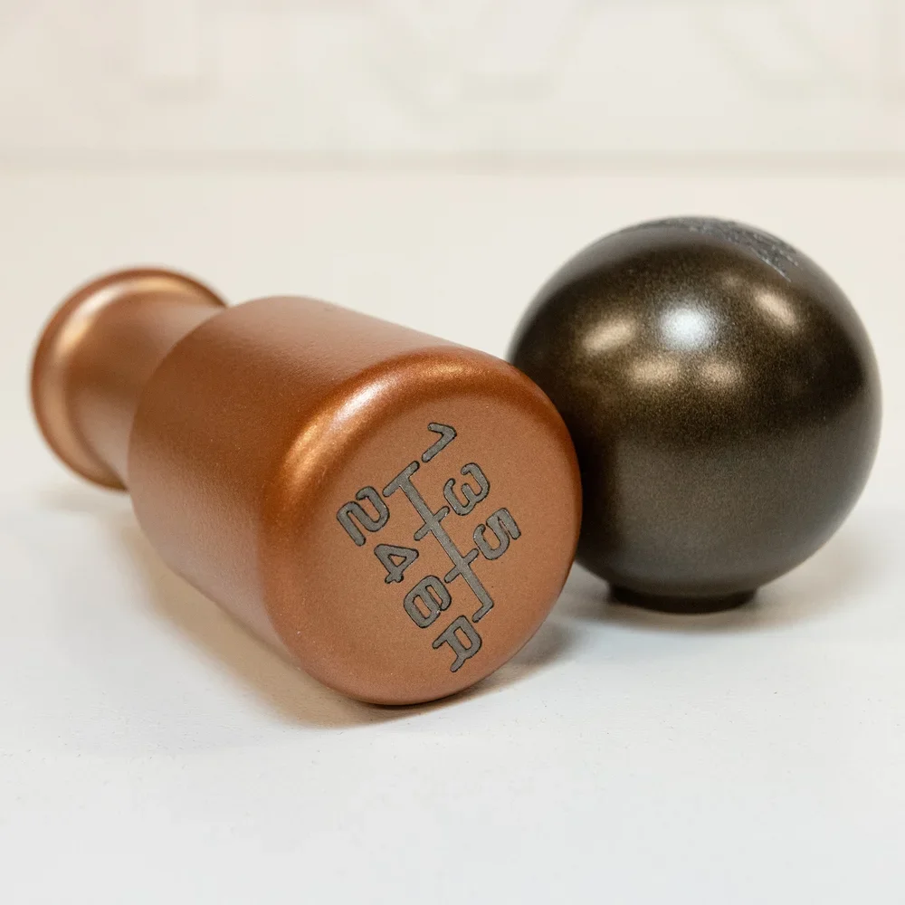 Engraving on Powder-Coated Shift Knobs