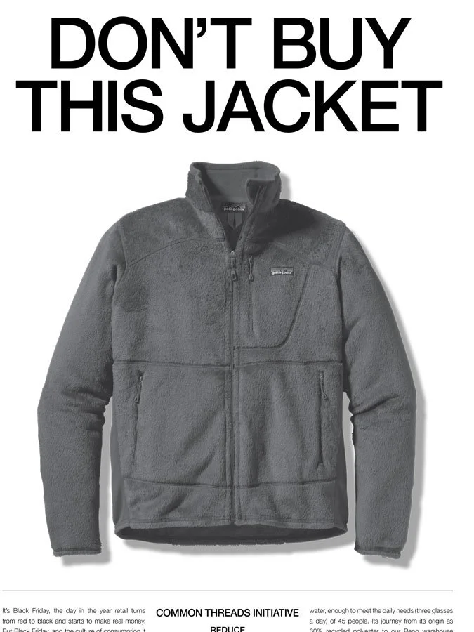 Patagonia’s Don’t Buy This Jacket advertisement.