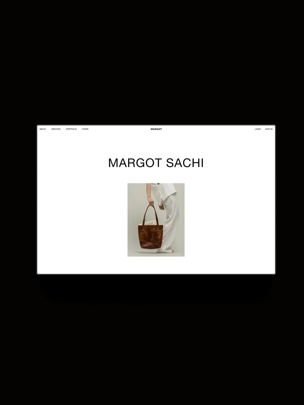The Margot Squarespace Template displayed on a horizontal screen.