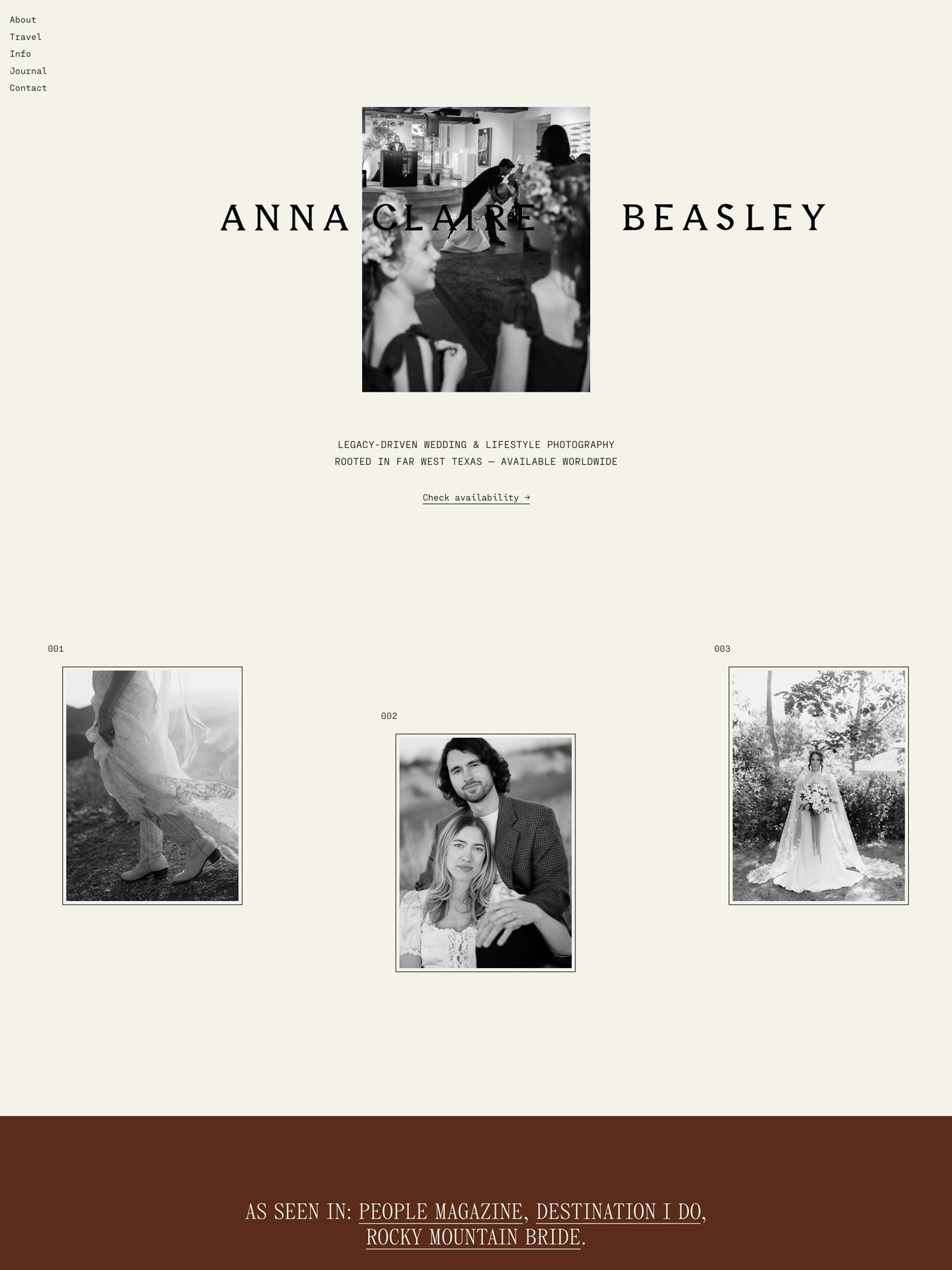 The Anna Claire Beasley website Home Page.