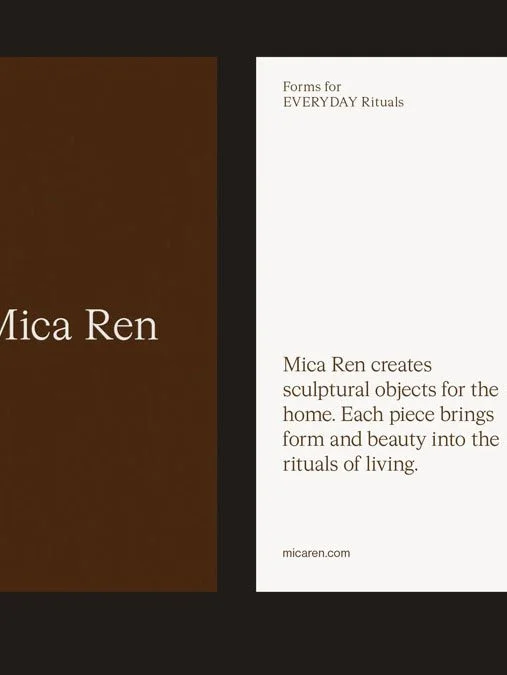 A label design for Mica Ren's sculptures for everyday rituals.