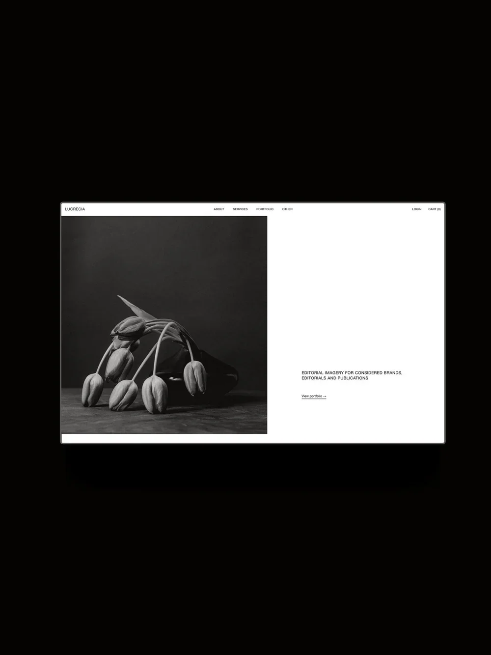 The Lucera Squarespace Template displayed on a vertical screen.