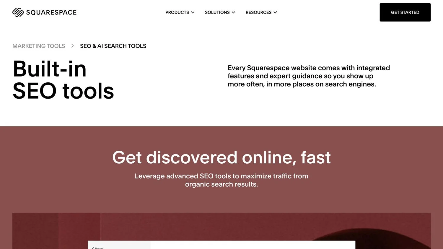 The Squarespace SEO Tools page.