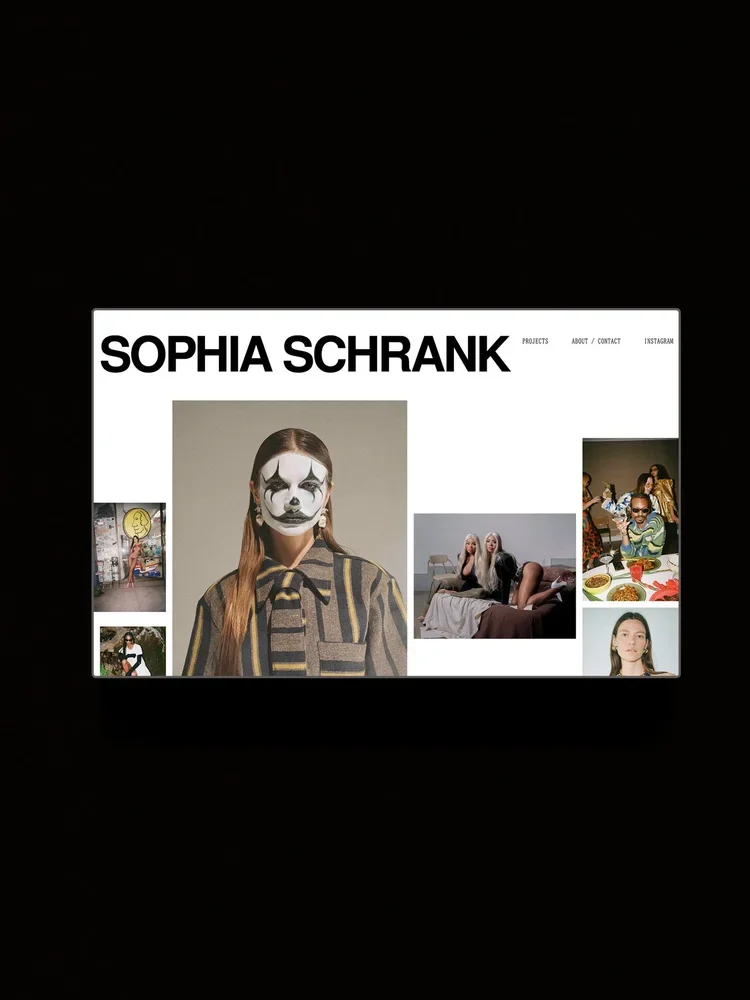 The Photography Portfolio Template displayed on a horizontal screen.