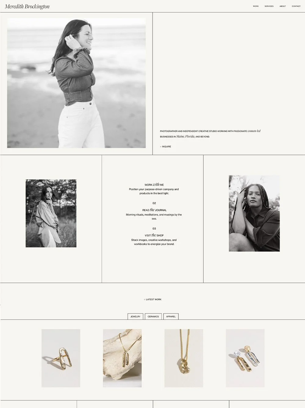 The home page of the Meredith Brockington website.