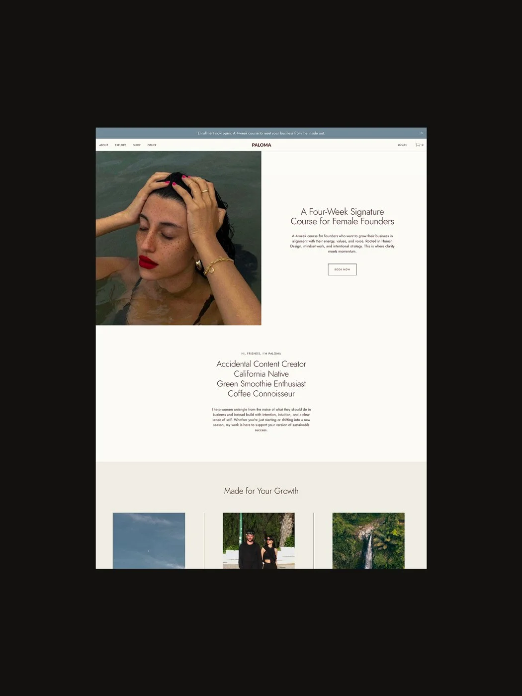 The Paloma Squarespace Course Template.