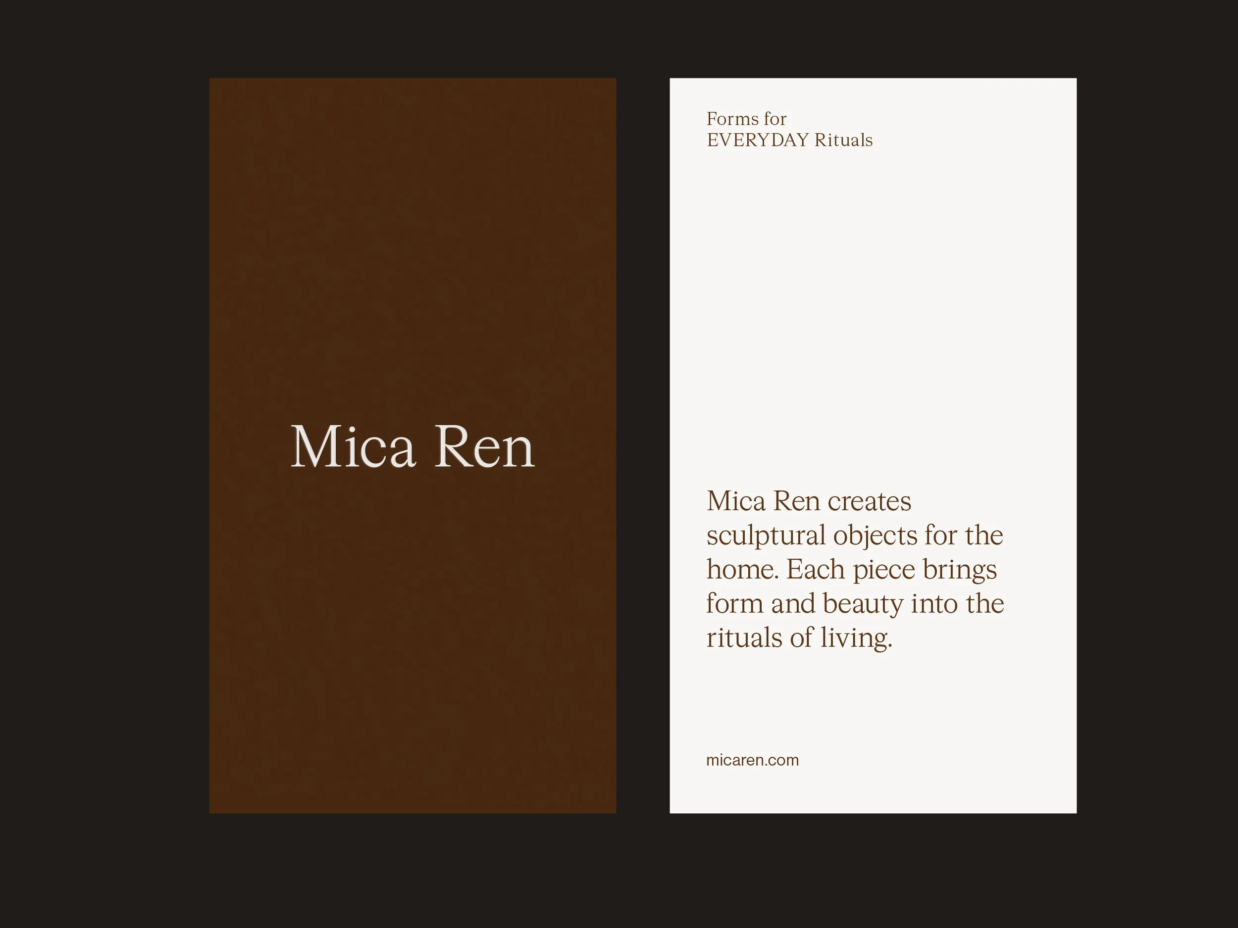 Mica Ren — Objects
(2026)   Bringing form and beauty into the rituals of daily living.  