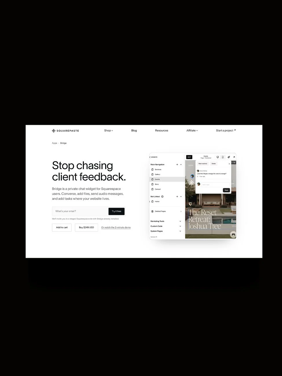 Bridge by SquarePaste — Squarespace App