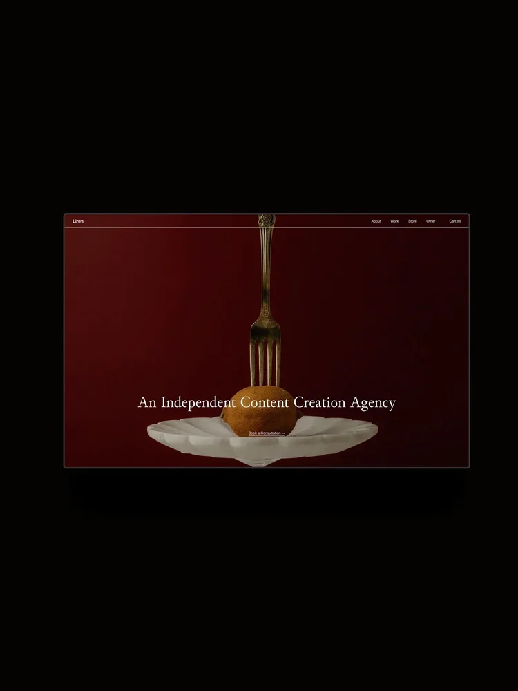 The Liren Squarespace Template displayed on a horizontal screen.