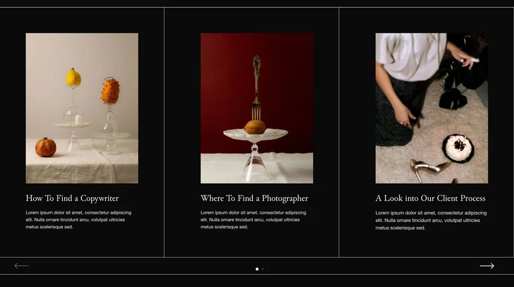 The custom carousel blog layout in the Liren template.