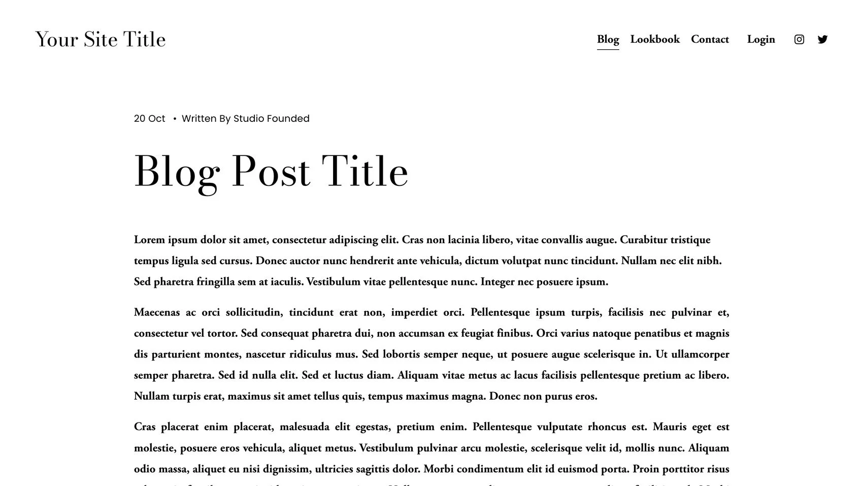 A blog post displayed in the Squarespace editor.