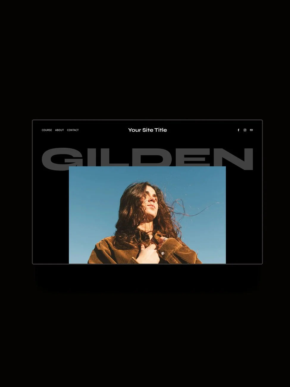 The Gilden Squarespace template displayed on a horizontal screen.