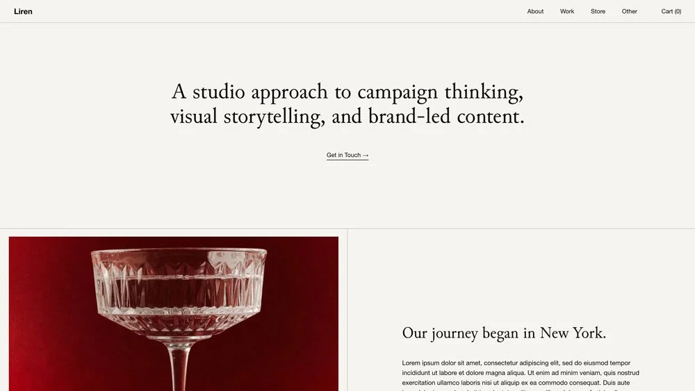 The Liren Squarespace template About page.