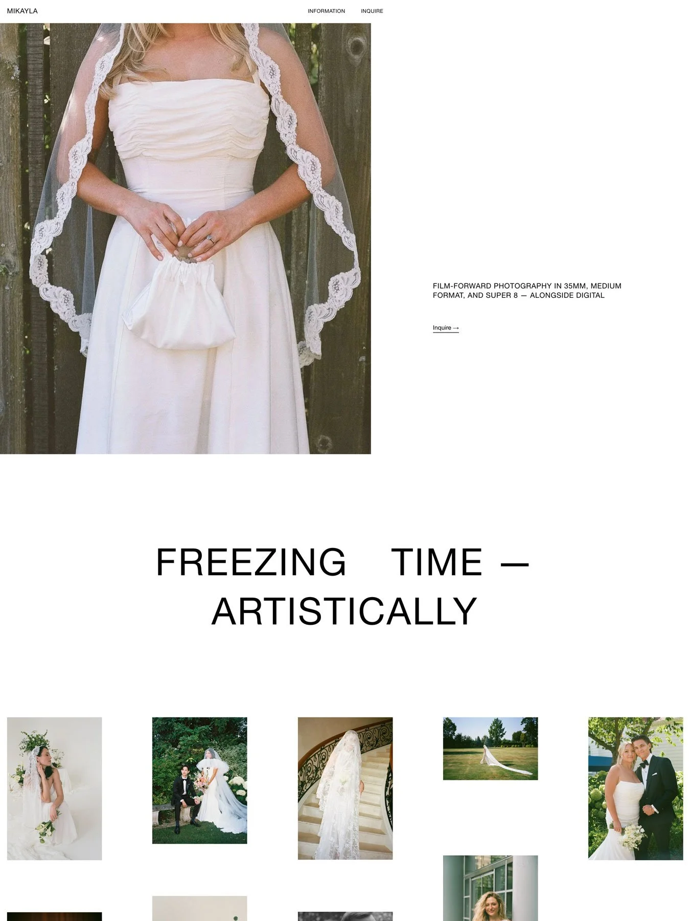 The Mikayla Herrick website home page.