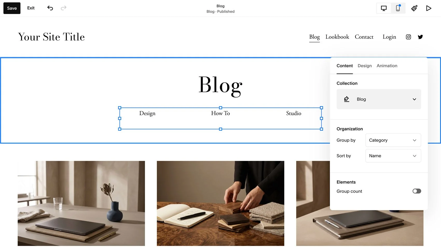 Adding an Archive Block to a Squarespace blog.