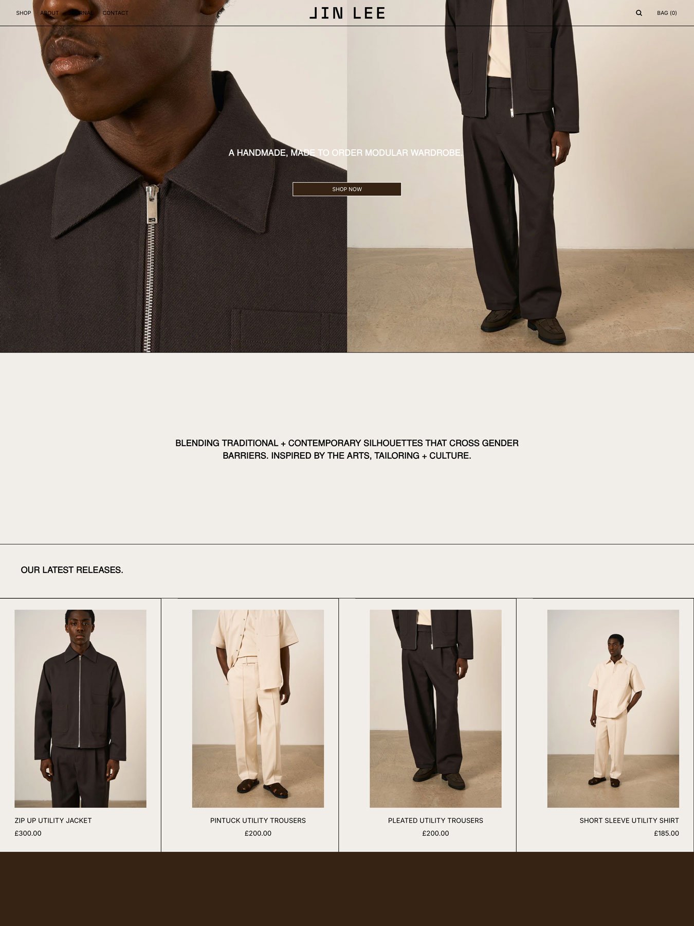 The Jin Lee website home page.