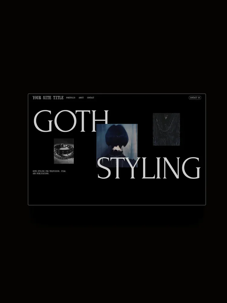 The Night Squarespace Template displayed on a horizontal screen.