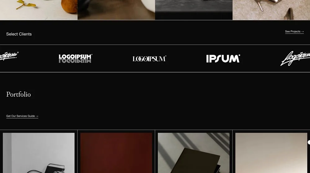 The auto scrolling logos in the Liren template.
