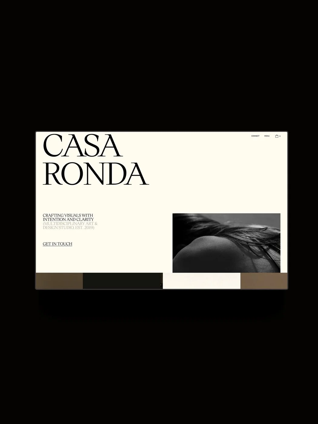 The Casa Ronda Squarespace template displayed on a horizontal screen.