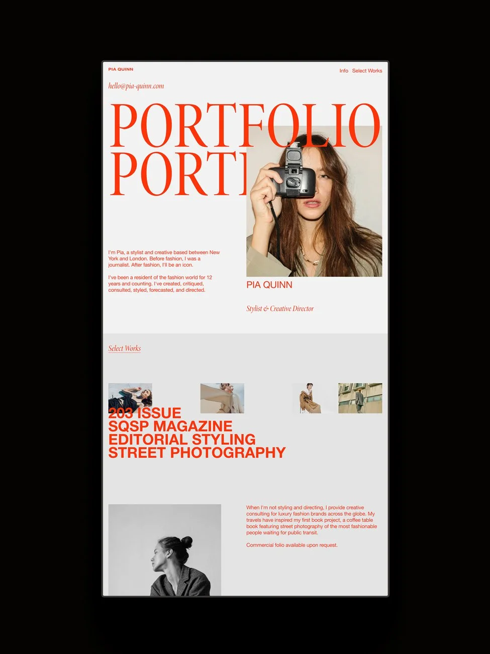 The Quinn Squarespace template.