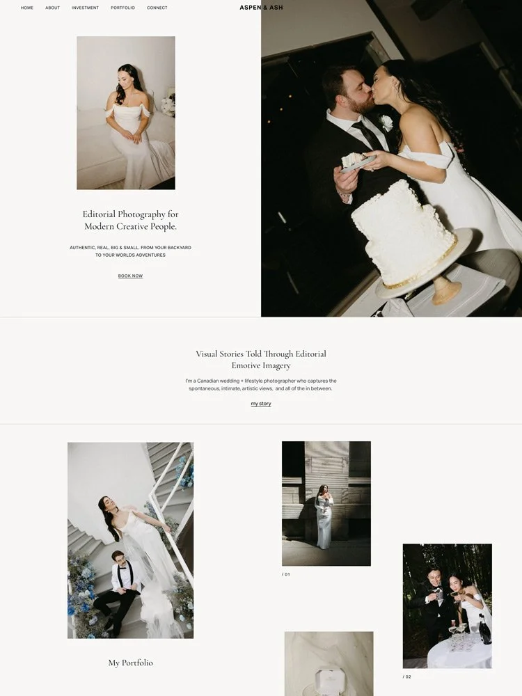 The Aspen & Ash Squarespace website.