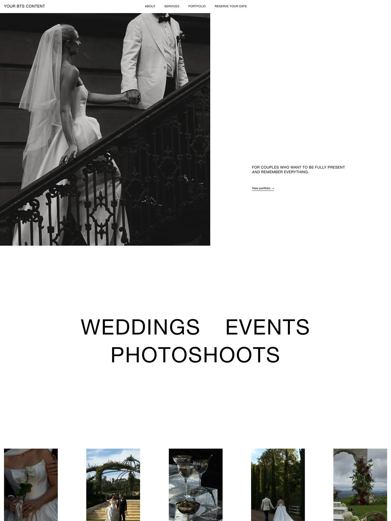 The Your BTS Content website home page.