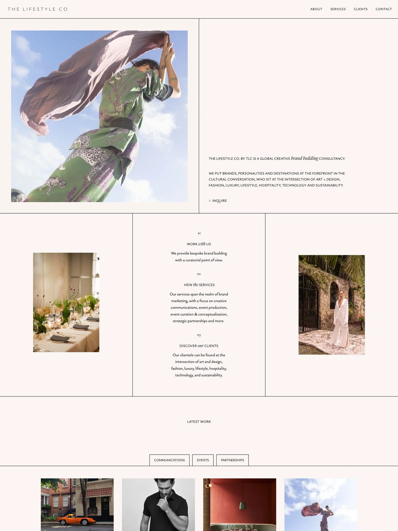 The Lifestyle Co. website Home Page.