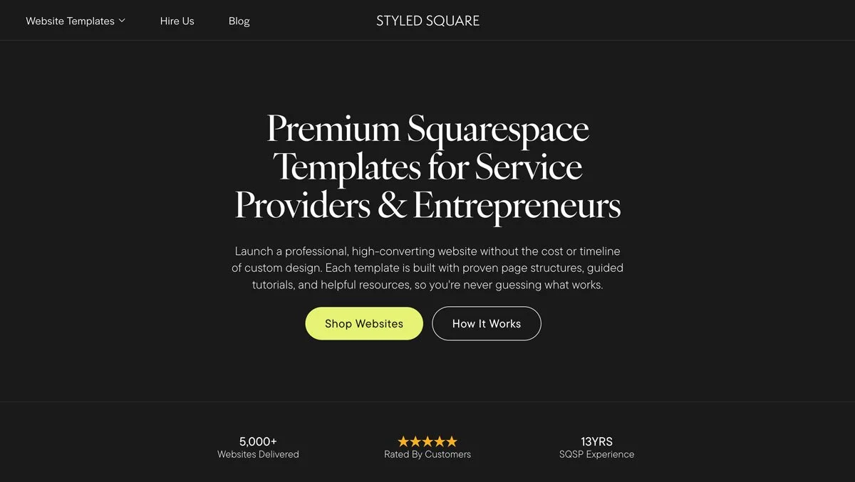 The Styled Square Home page.