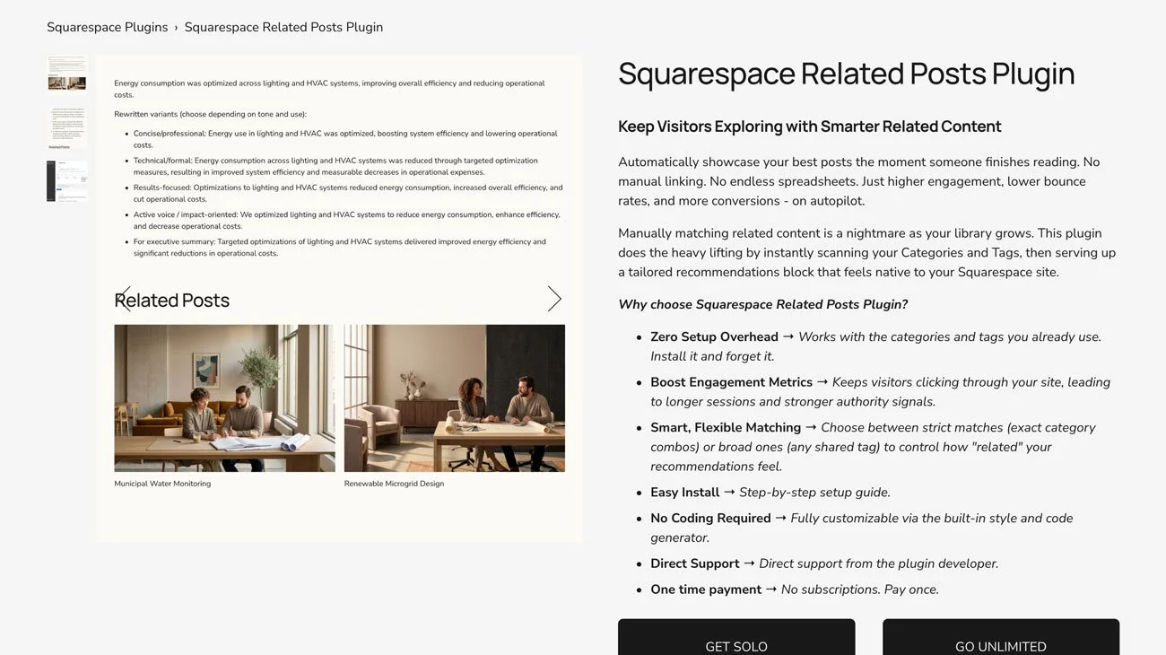 The Squarespace Related Posts Plugin.