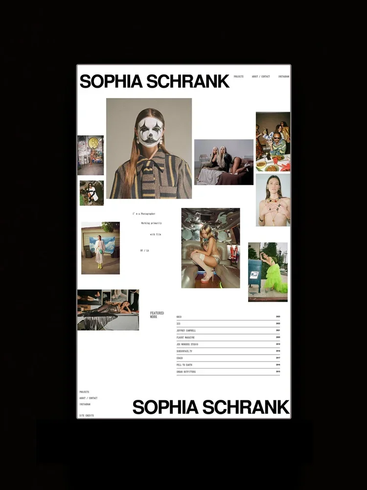The Photography Portfolio Template displayed on a vertical screen.