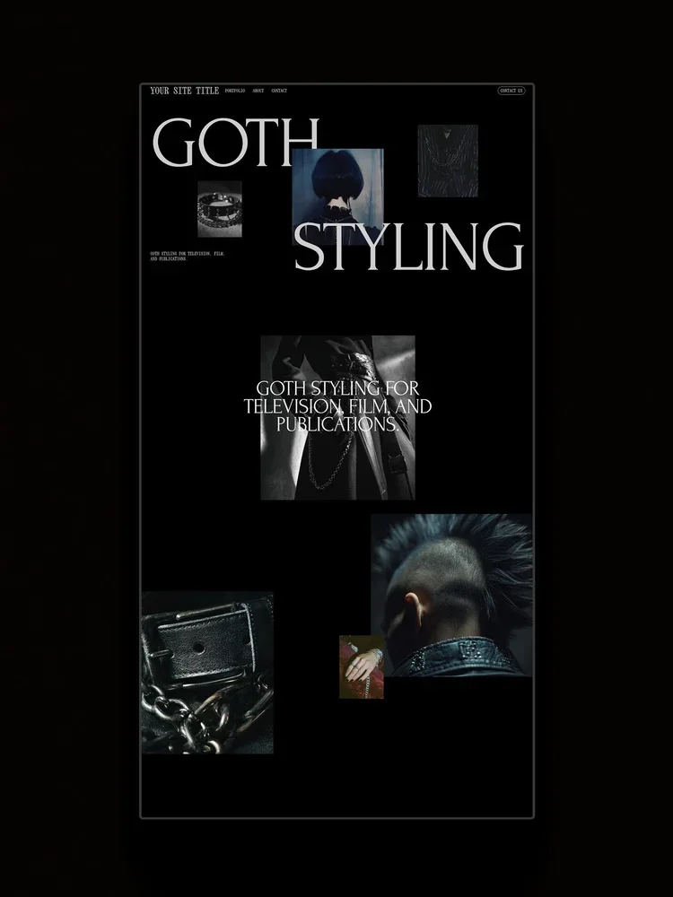 The Night Squarespace Template displayed on a vertical screen.