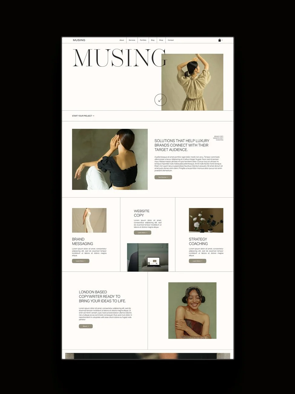 The Musing Squarespace template.