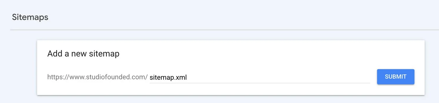 Adding a sitemap in Google Search Console.