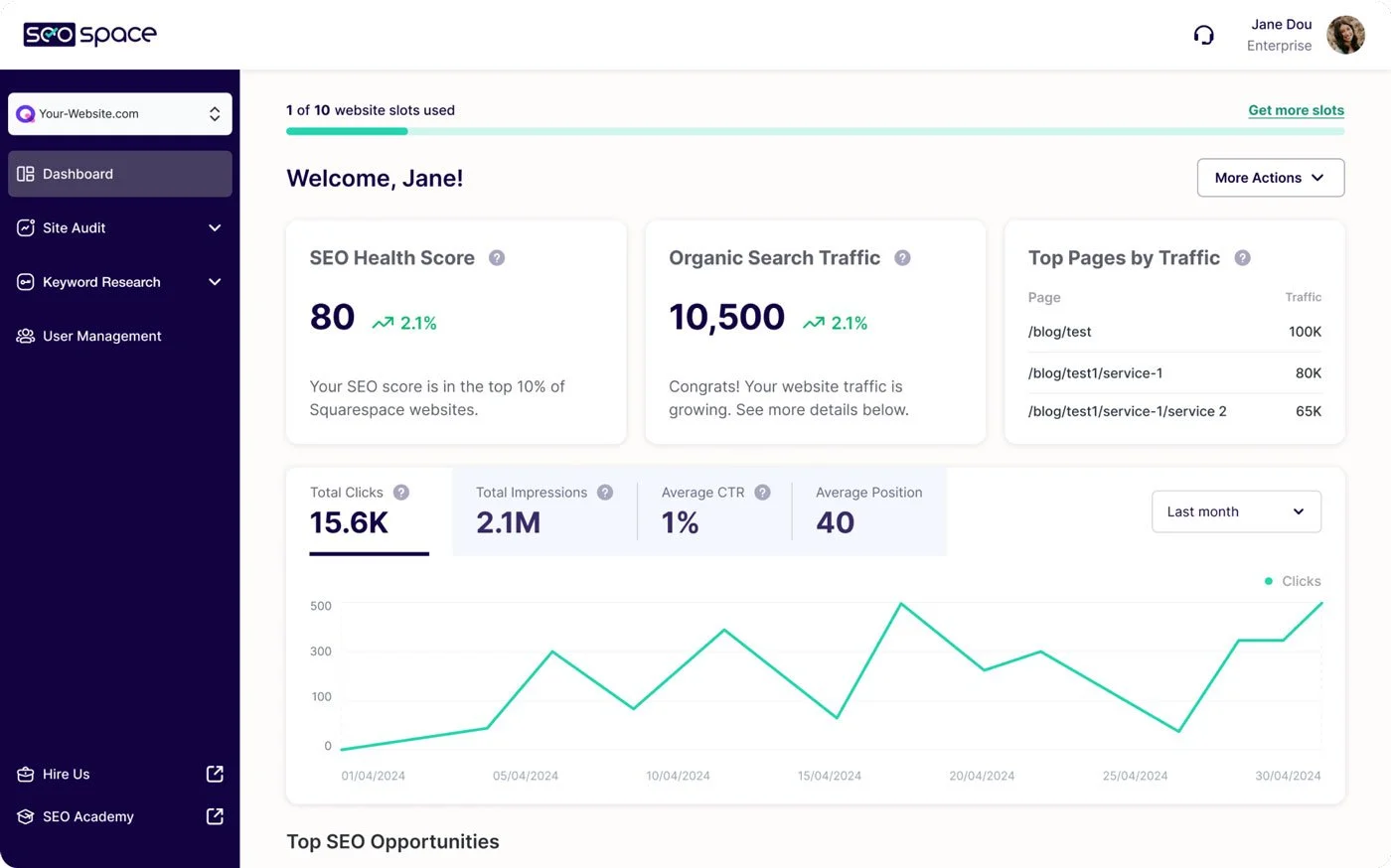 The SEOSpace Squarespace SEO plugin.