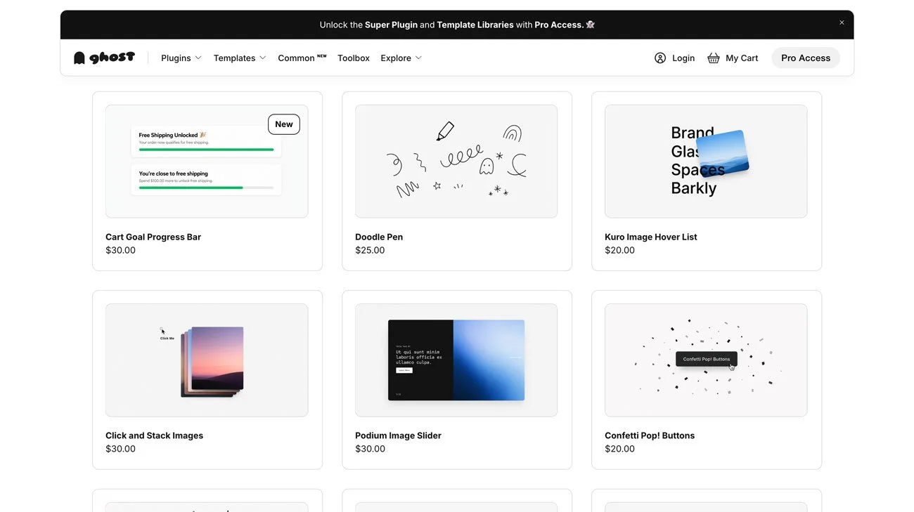 Plugins by Ghost Plugins.