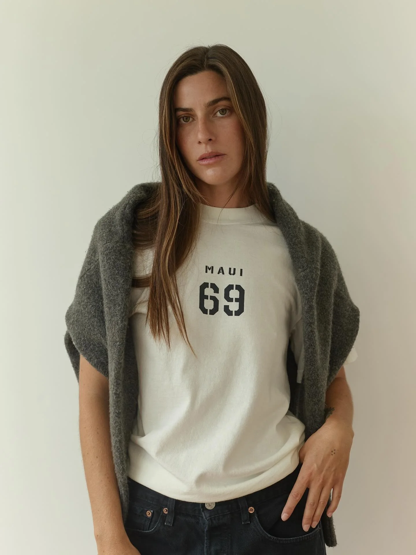 Maui &lsquo;69 our new favorite jersey tee. 
Vanessa wearing a size x-small 

STUDIOLAVIEEN.COM