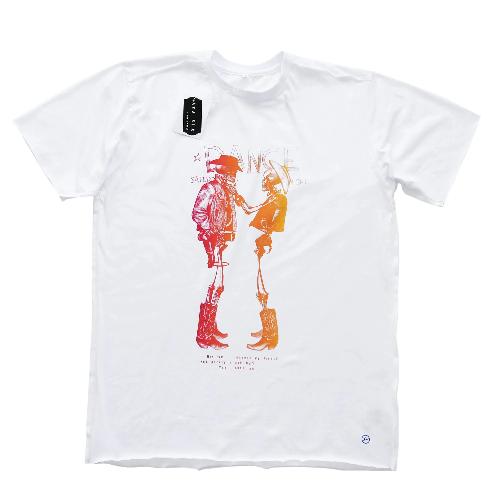 WHITE T-SHIRT / DEAD COWBOYS / TWO COLOUR PRINT