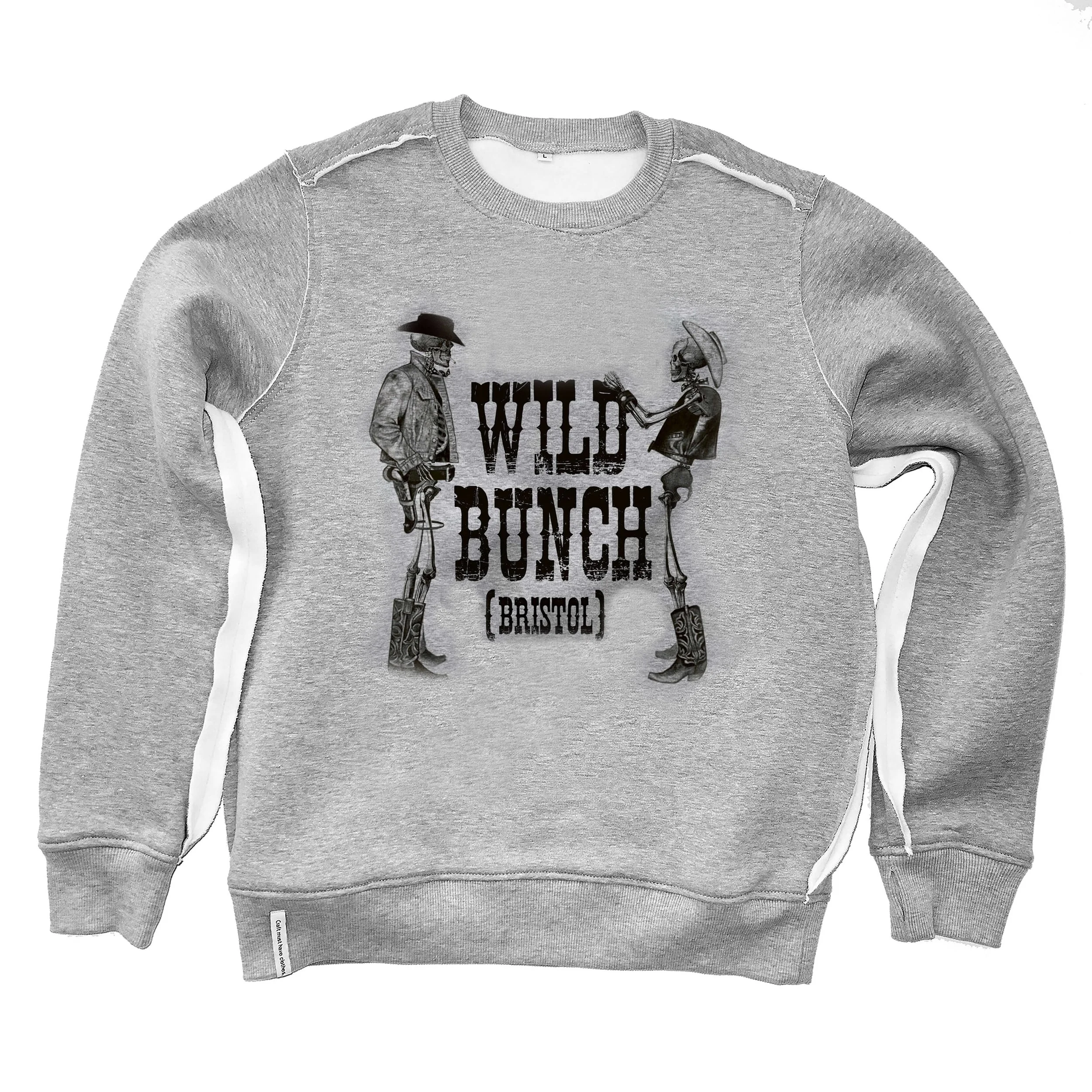SWEATSHIRT - GREY / COWBOYS PRINT  / FRAGMENT / WILD BUNCH (BRISTOL) / AKA SIX