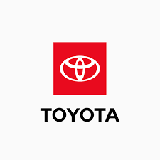 Toyota logo with red emblem and black text