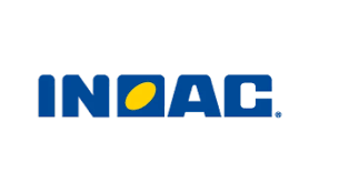 INOAC logo with blue letters and yellow oval