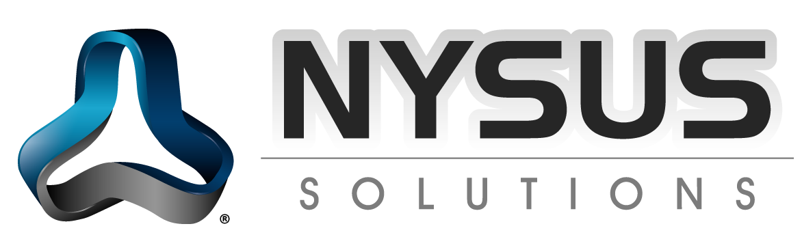 Logo of NYSUS with a stylized blue, gray, and black shape on the left and the text 'NYSUS' in bold black letters above red and gray text.