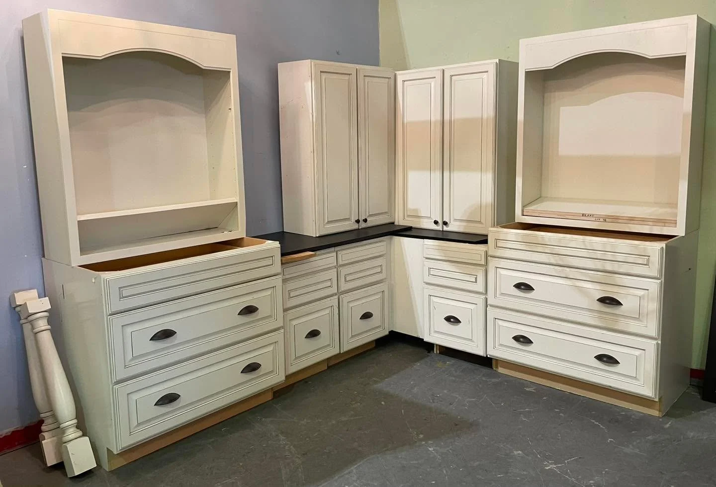 White cabinet set $850 - lots of drawers for storage!