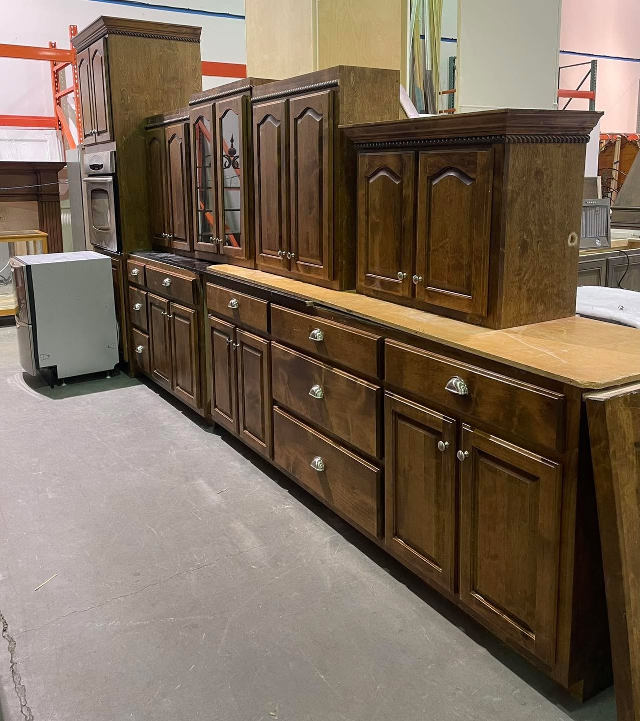 Kitchen cabinet set $1500 - includes wall oven, drawer dishwasher at no additional charge, also includes pantry and fridge cabinet (not shown)