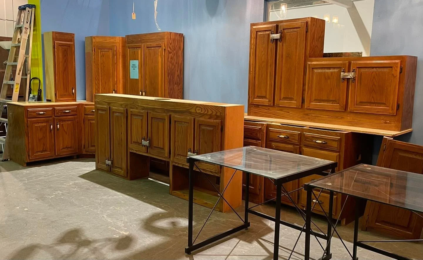 Oak cabinet set $750