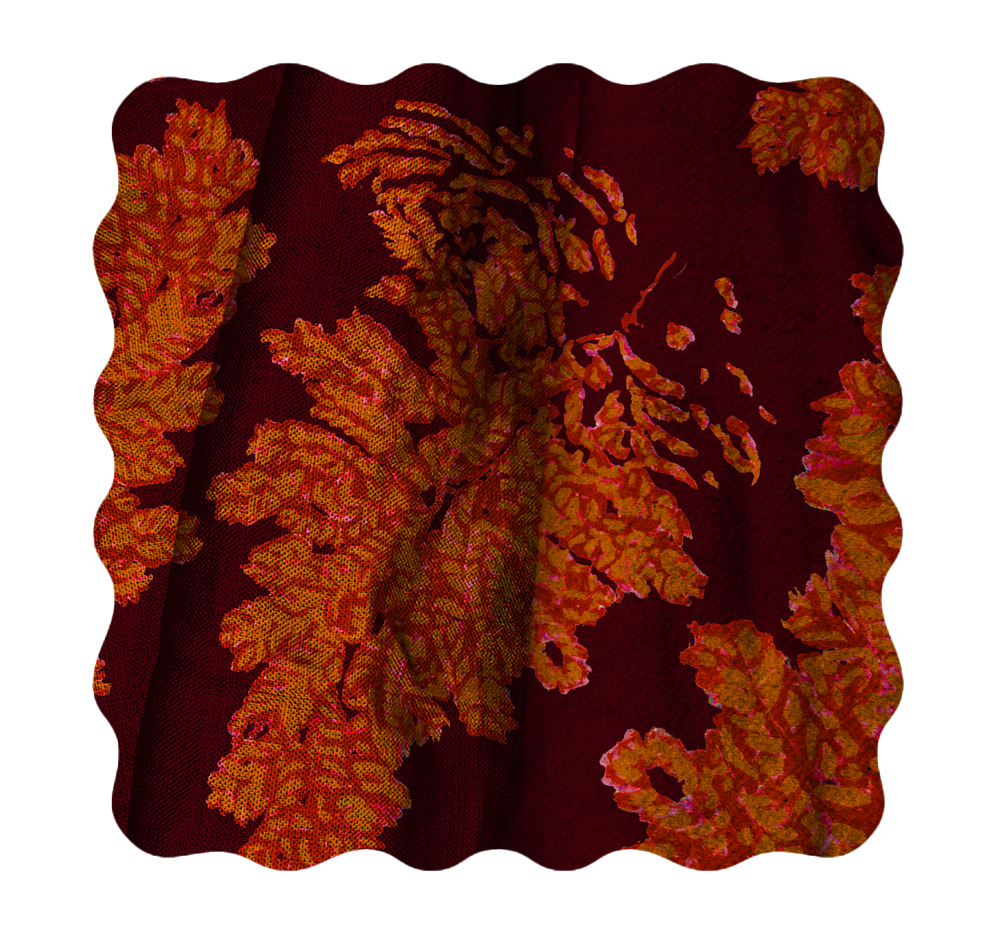Hand painted fern on a dark background
