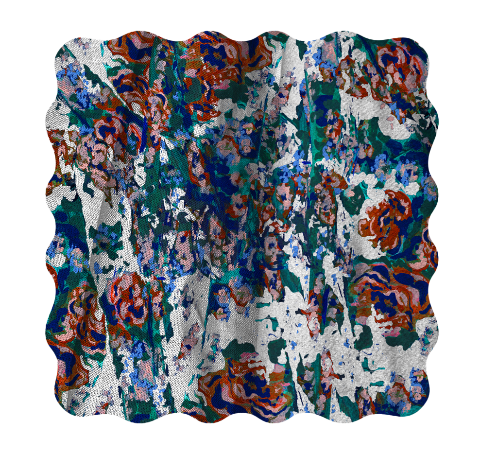 Colourful abstracted floral pattern design for fabric and wallpaper