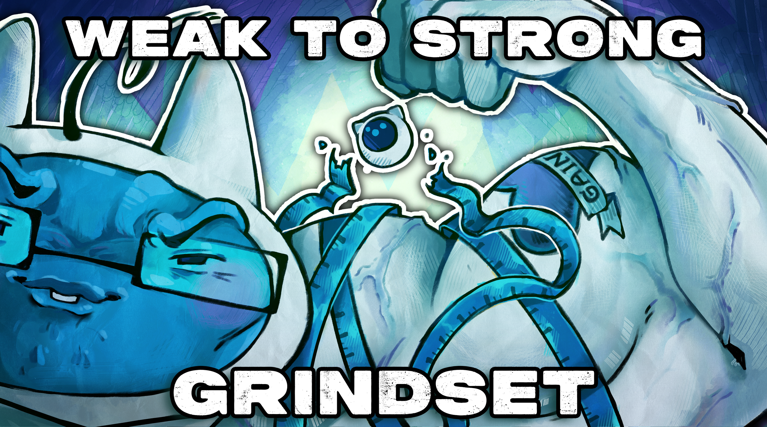 Thumbnail of an AI flexing, holding a smaller AI on its bicep. 'Weak to Strong Grindset', linking to a video about Weak to Strong Generalization.